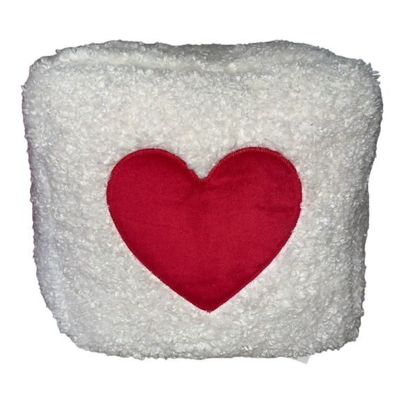 LOVE & AMOR Valentine Cube Pillows Red & White Soft Sherpa Home Decor Rare Find - Picture 5 of 6